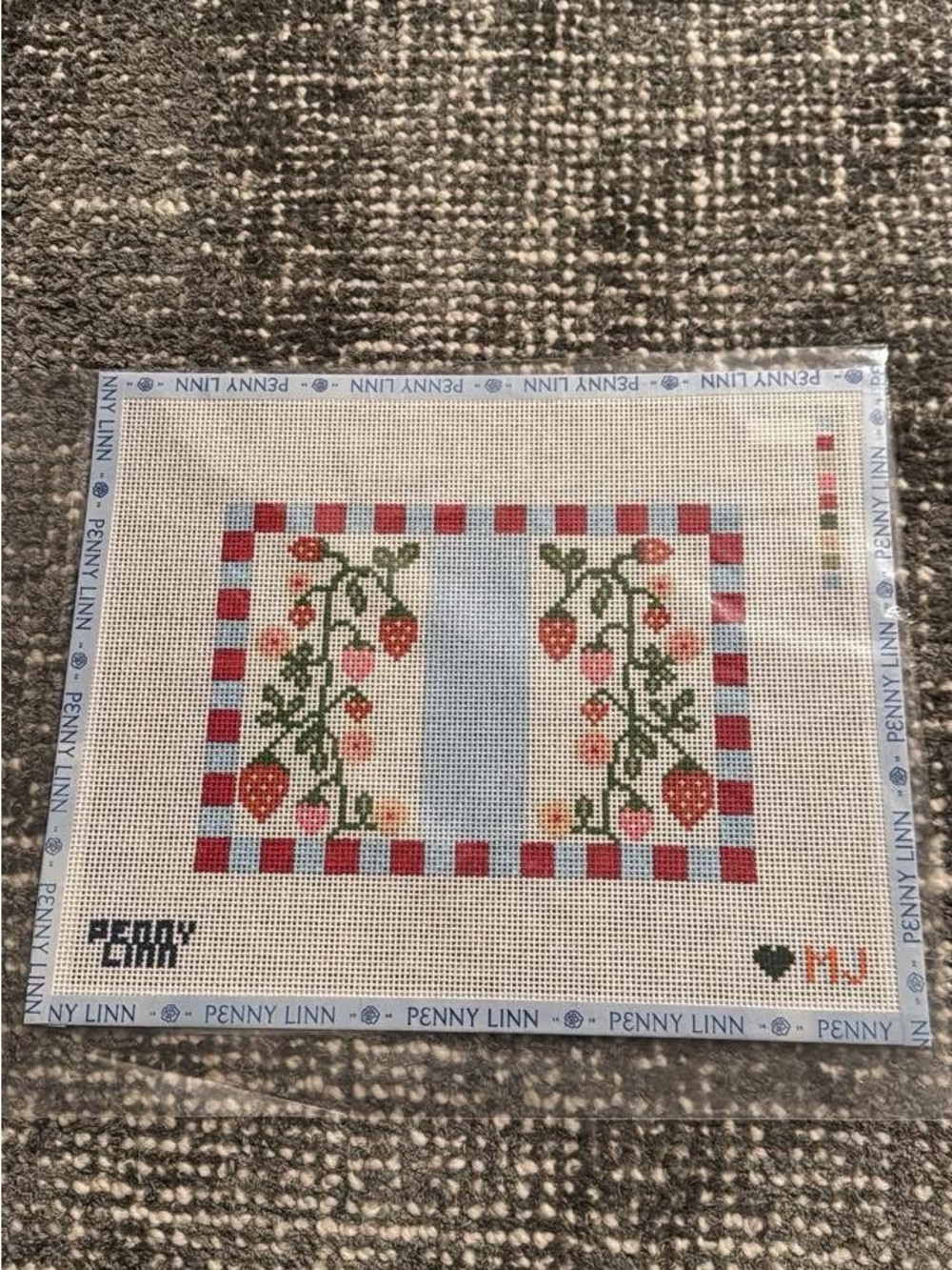 Penny Linn - Strawberry Monogram Cross Stitch Clutch by Mason June